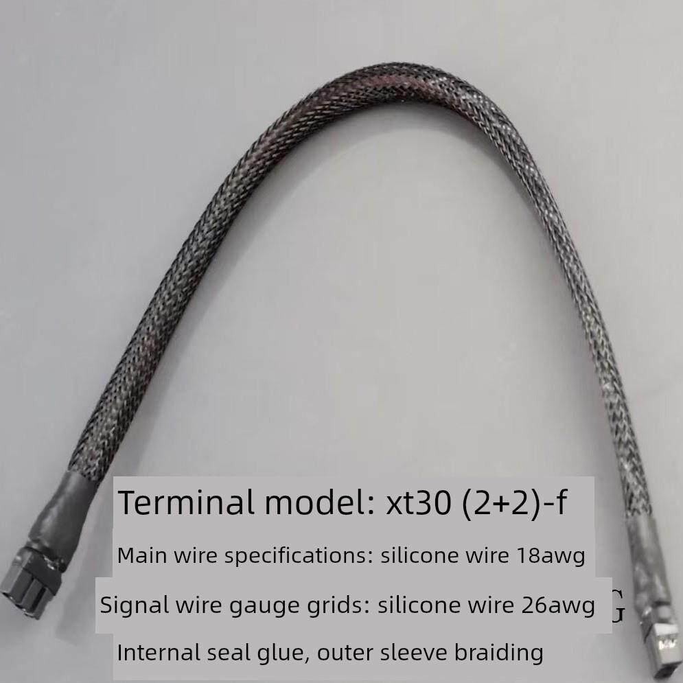 XT30PB(2+2)母连接器航模动力BMS插头伺服电机连接线带编织网管