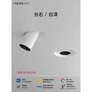川和照明深杯防眩光入口照片刷墙清洗拉伸75mm嵌入式 大象鼻子可调