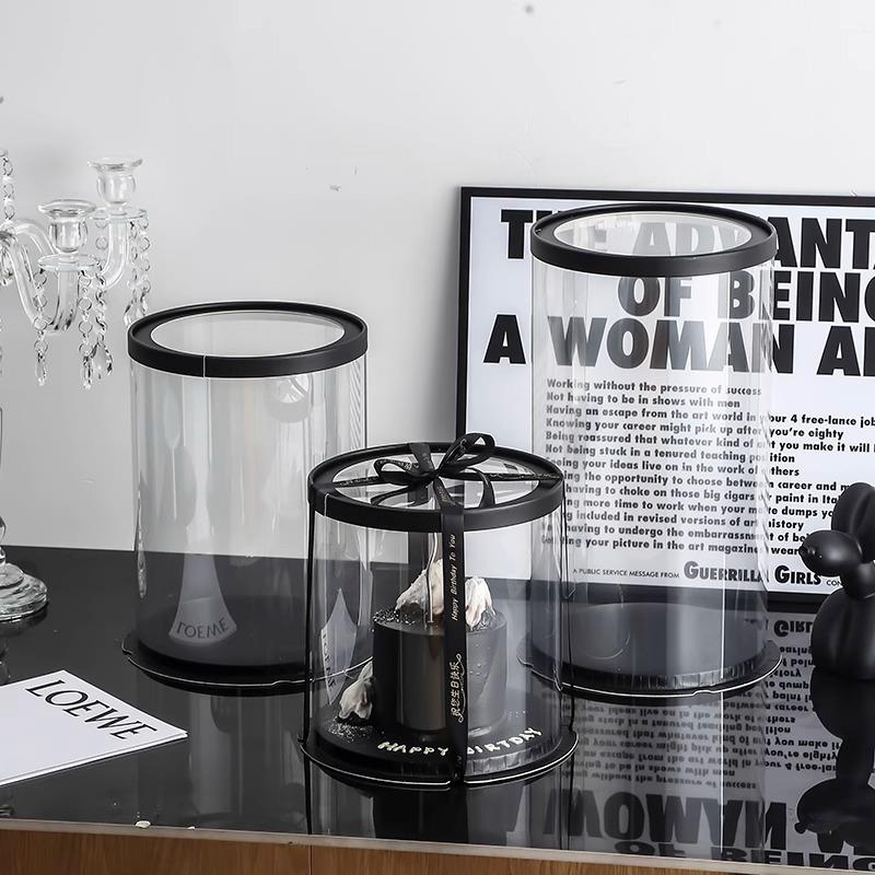 黑色蛋糕盒黑底6寸圆形蛋糕包装盒高级高端六寸蛋糕盒子底托黑圆