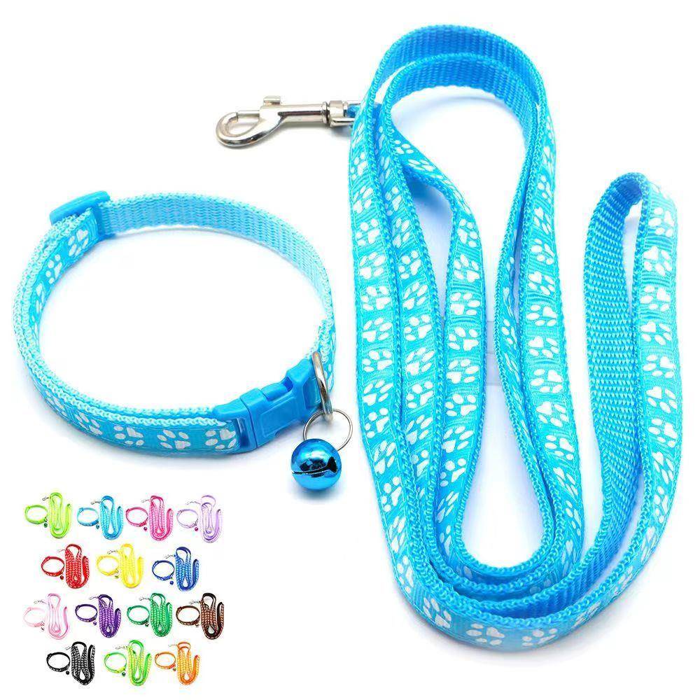 狗狗猫咪牵引绳猫爪带铃铛绳子小型宠物项圈狗绳狗炼幼犬牵引绳