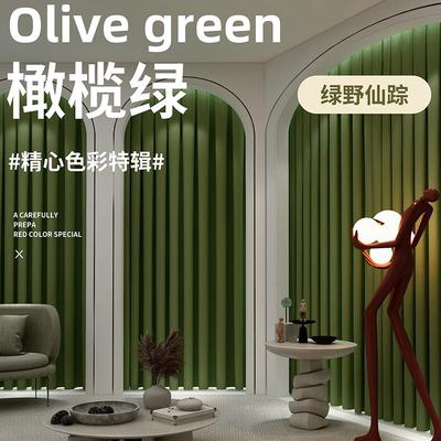 服装店试衣间门帘加厚羊驼绒橄榄绿门帘隔断试衣间窗帘高级感定制