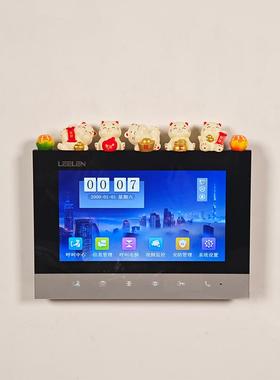 开门大橘招财猫入户可视门铃装饰摆件对讲电话边框遮挡美化小饰品