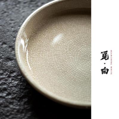 觅白工夫茶盘开片壶承漳州窑杯托老物潮州茶托器具可养定窑干泡台