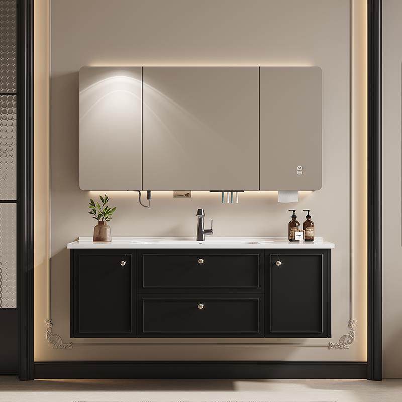 法式复古风陶瓷一体浴室柜组合卫生间洗手盆洗脸盆柜组合洗漱台盆