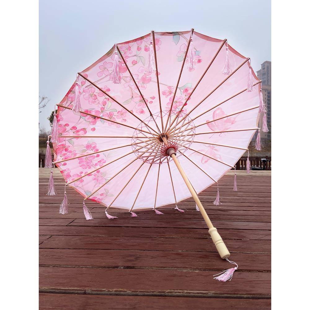 汉服古装演出表演道具演出走秀伞旗袍摄影舞蹈礼品古风道具流苏伞