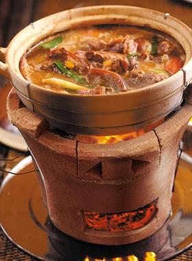 围炉煮茶土火灶砂锅老式红泥炉木炭烧烤肉炖汤取暖家用港式打边炉