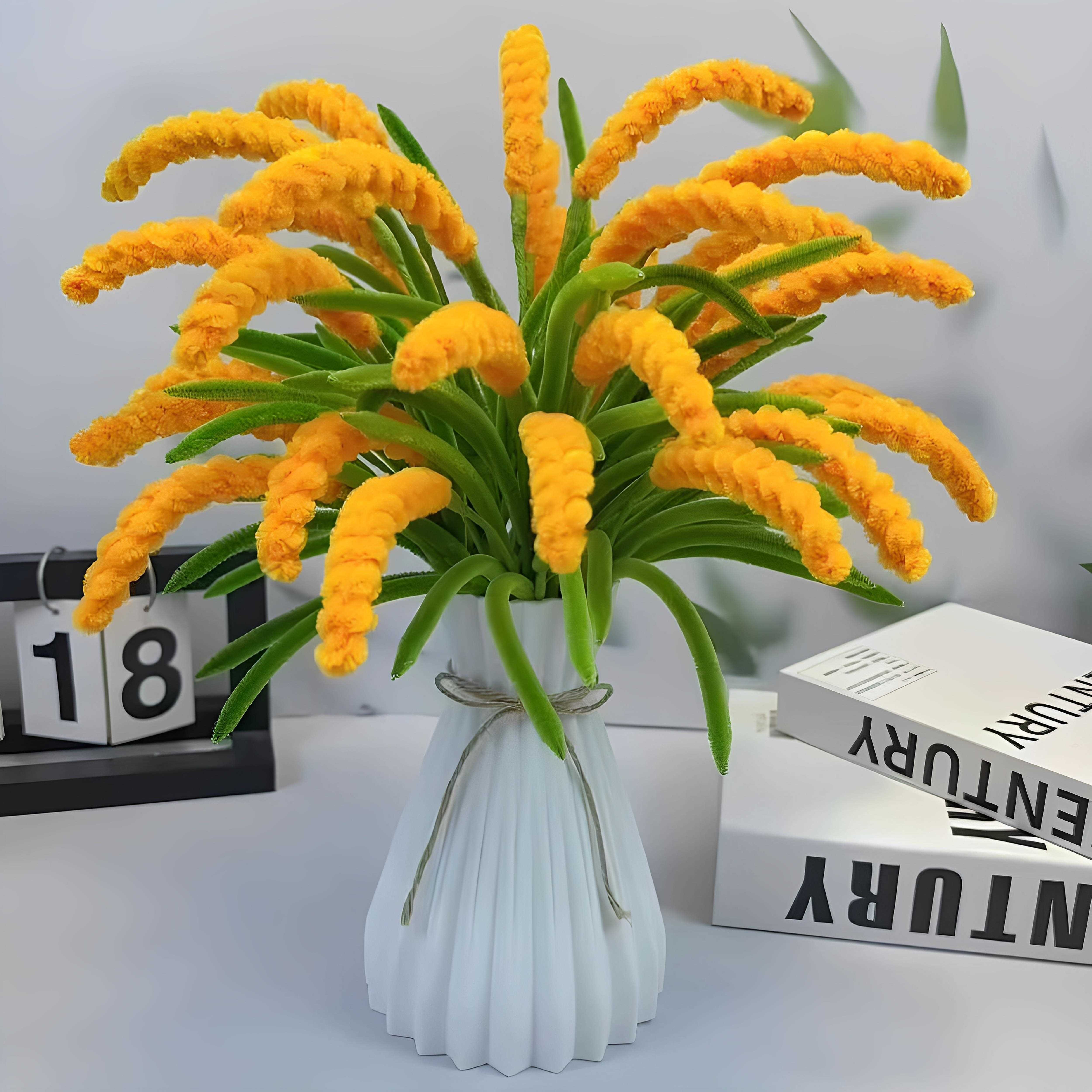 麦穗扭扭棒成品薰衣草麦穗扭扭棒花束diy材料包自己做礼物稻穗