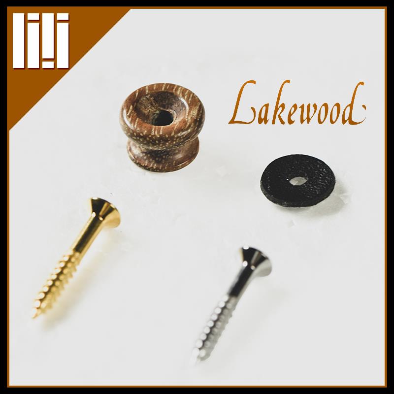 德国Lakewood吉他原装配件 牛骨黑檀蛇纹木背带扣钉 现货