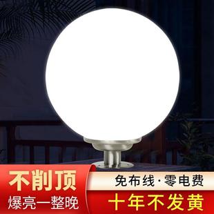 新型太阳能户外柱头灯2025年新款圆形柱子灯别墅庭院大门口围墙灯