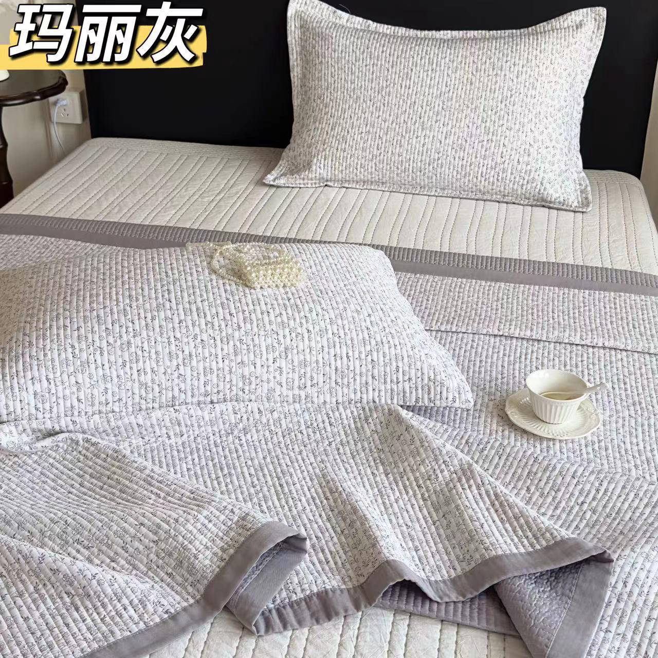 2025新款莫代尔天丝床盖四季通用榻榻米夹棉不起皱床盖三件套四季