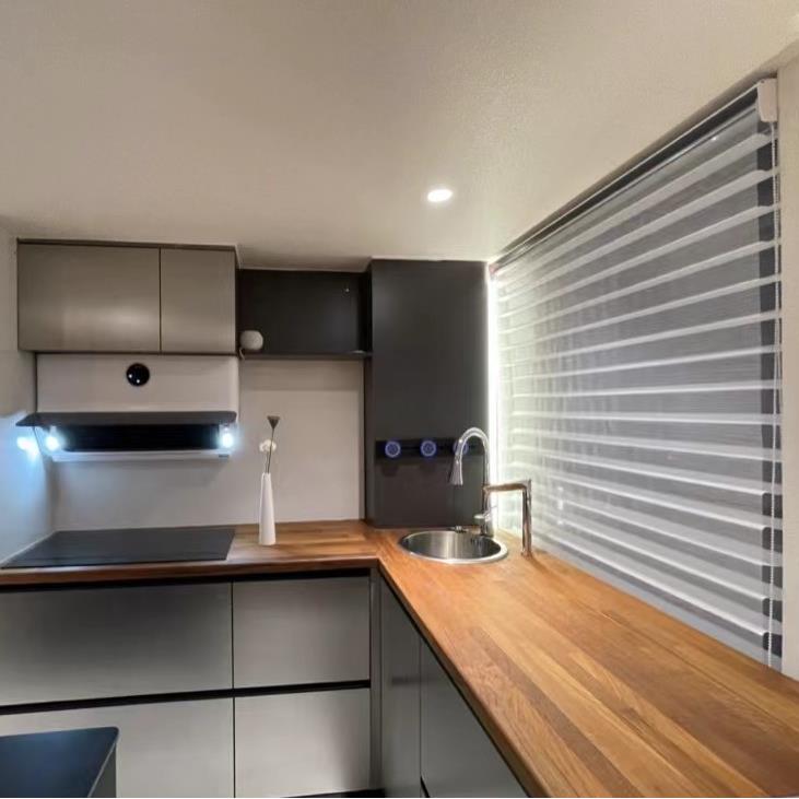 缅甸柚木实木餐桌面板轻奢吧台艺术设计厨房工作台书桌台面板