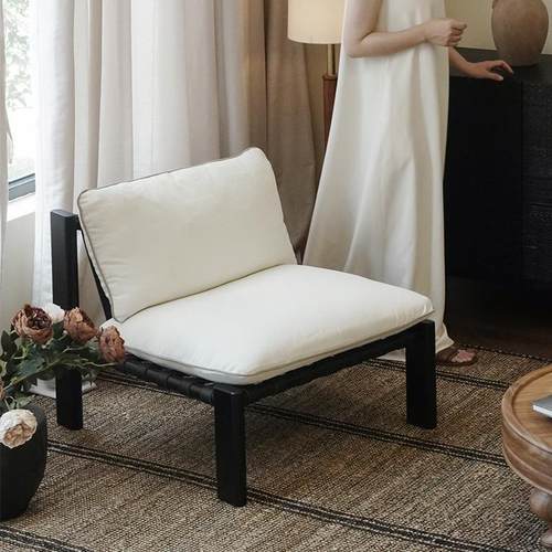 UCK又壳 | 侘寂覆古单人沙发椅中古风实木小户型客厅可拆洗休闲