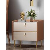 网红简约现代轻奢小实木床头柜石板皮革设备齐全 卧室高端床头储