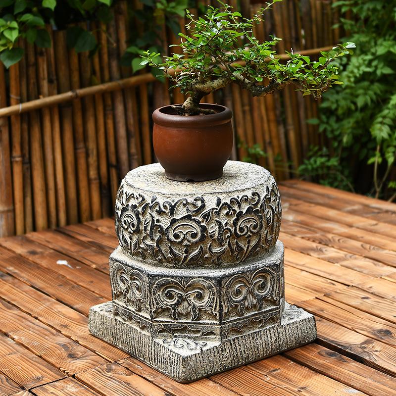 室内户外小院大门口装饰摆饰中式庭院人造石鼓门墩坐墩彷石凳底座
