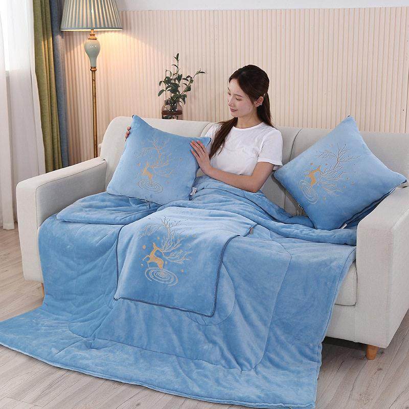 牛奶绒空调被多功能抱枕被柔软手感面料超厚汽车载靠垫被子可机洗,居家布艺,抱枕被,淘宝优惠券,粉丝福利购,淘宝优惠卷