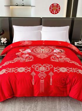 红色结婚被套单件单人1.5米1.8m床双人200x230cm加大喜庆单独被罩