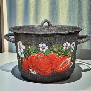 进口搪瓷汤锅搪瓷奶锅搪瓷汤锅搪瓷双耳锅家用好锅浓锅汤锅