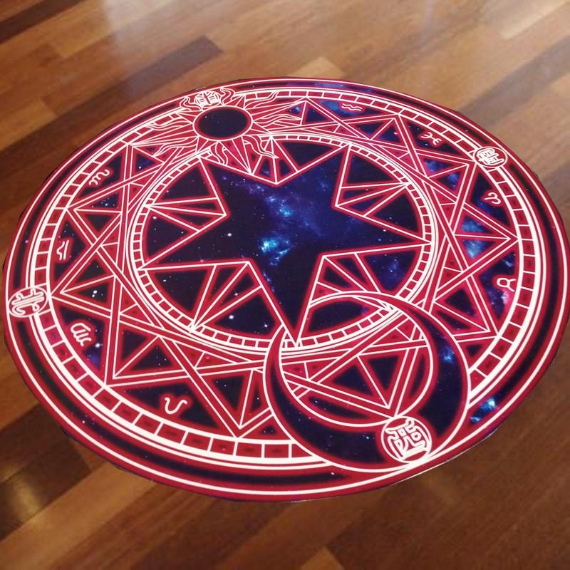 魔卡少女樱百变小樱库洛魔法阵电脑椅垫卧室床边地毯地垫清仓