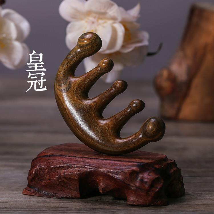 经络梳天然绿檀木梳宽齿梳子头疗木梳防大号男女头皮脱发头部按摩