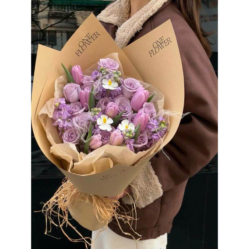 杭州鲜花速递同城海洋之歌紫玫瑰花混搭花束爱人生日订花店送上门