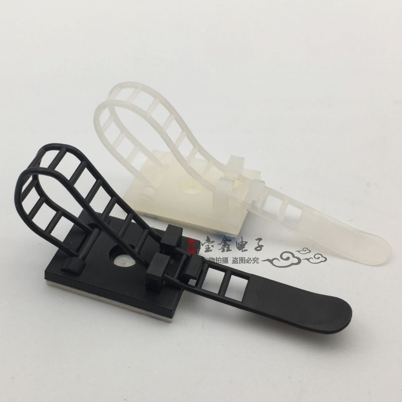 CL-1/2/3背胶粘式扎带固定座免打孔电线束线夹理线器线卡子100个
