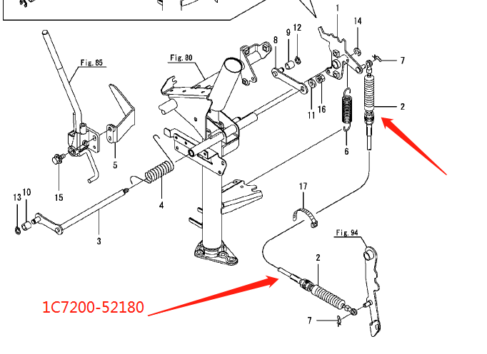 洋马VP6D/8DN插秧机插植变速箱拉线(原厂)1C7200-52180