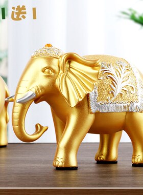 吸水大象招财摆件一对客厅高端工艺品轻奢高O档办公室家居酒柜装