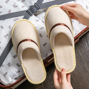 10双一次性拖鞋待客拖鞋家用室内加厚居家防滑秋冬季W酒店旅行便