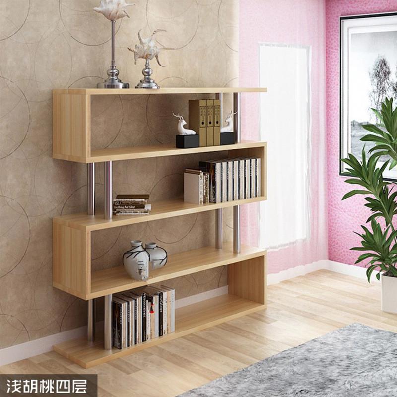 创意书架多层收纳架落地s置物架家用客厅隔断柜简易办公室展示书