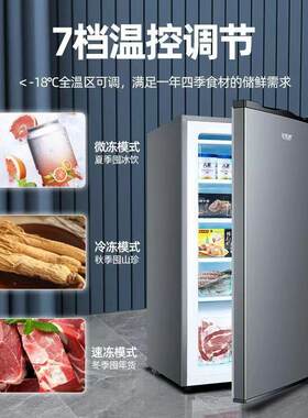 北极熊立式冰柜抽屉式家用单温全冷冻柜侧开门立体大冷柜小型冰箱