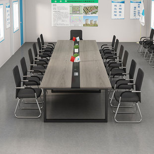 工地项目部会议桌长桌办公室桌椅组合公司活动室开会洽谈长条桌子