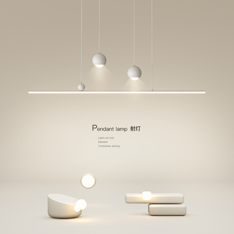 创意长条led吊灯简约现代餐厅灯饭厅餐桌吧台灯极简卧室灯客厅灯