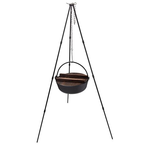 柯曼超轻铝合金三脚架吊露营锅支架烧烤架三节可拆卸可调高延长杆