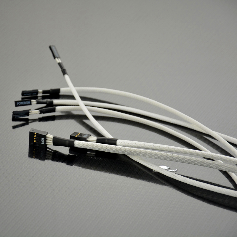 前面板延长线跳线 IO线 机箱信号线 音频 usb20线白色包网延长线