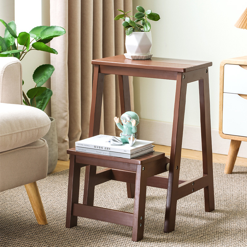 7YX实木折叠梯凳家用三步登高凳两用梯椅室内多功能踏板梯子