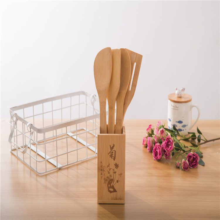 竹铲木铲厨房用品个性化竹铲套装 竹制筷笼餐具套装