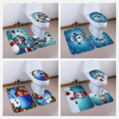 圣诞马桶门前防滑浴室三件