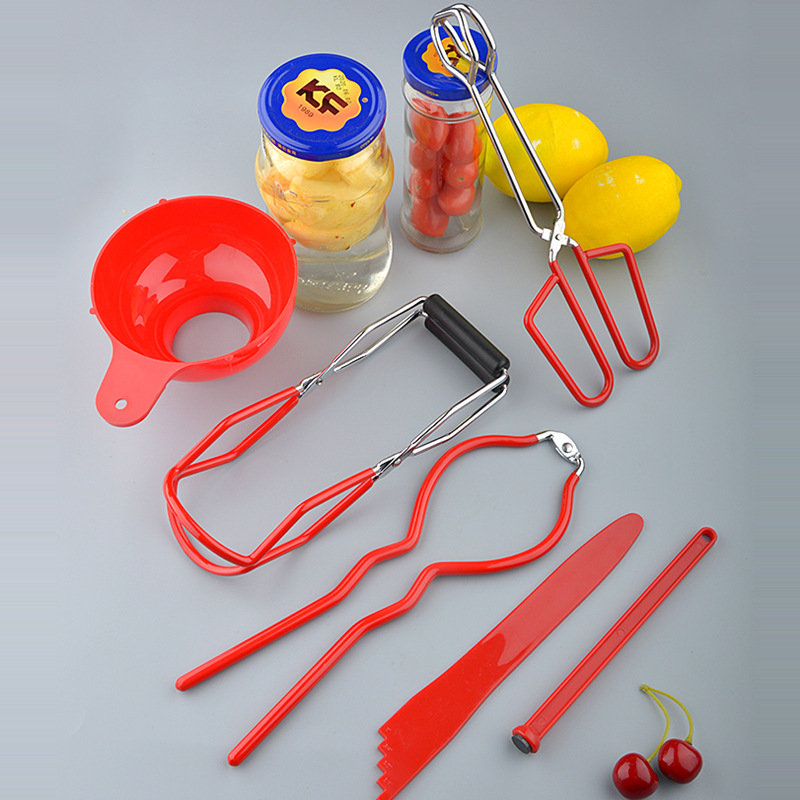 家用不锈钢罐头夹6件套厨房夹碗碟夹塑料罐头提盘夹厨具工具套装