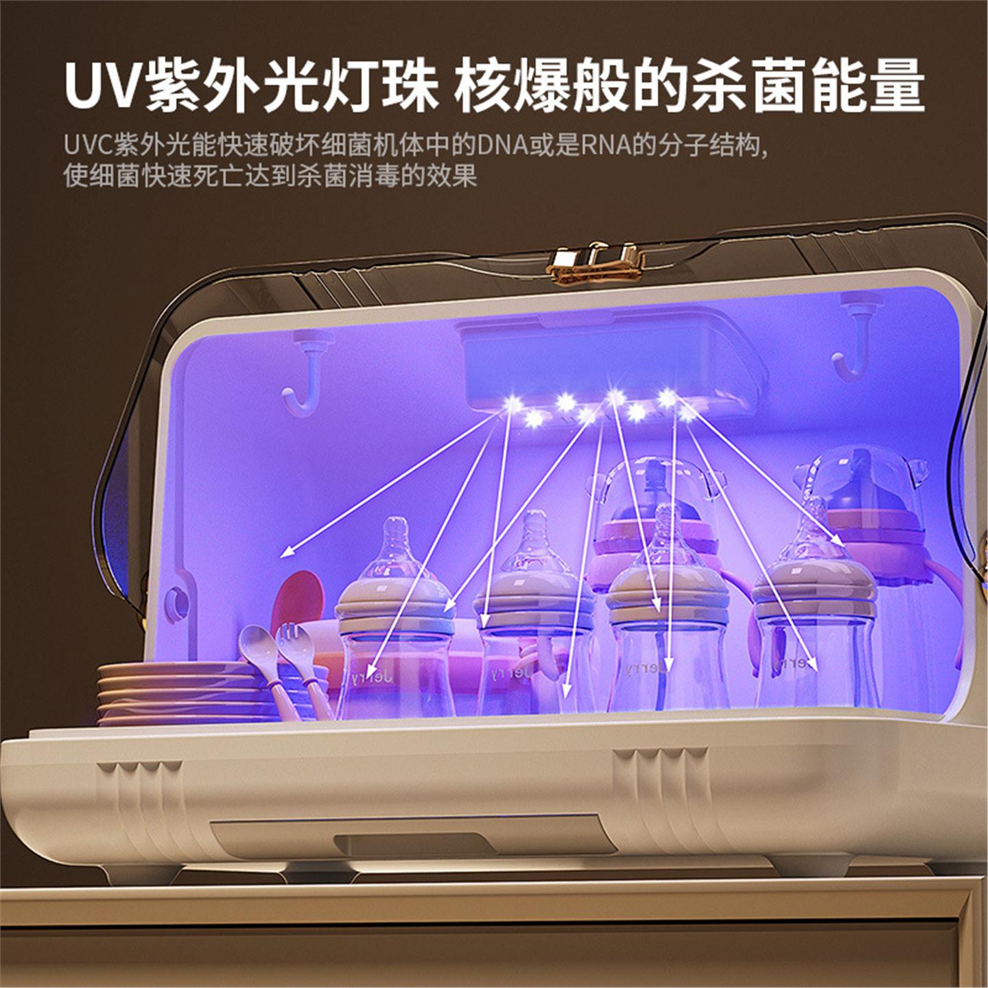 防尘收纳沥水消毒辅食餐具箱带碗筷收纳宝宝盖杯子晾干婴儿奶瓶箱