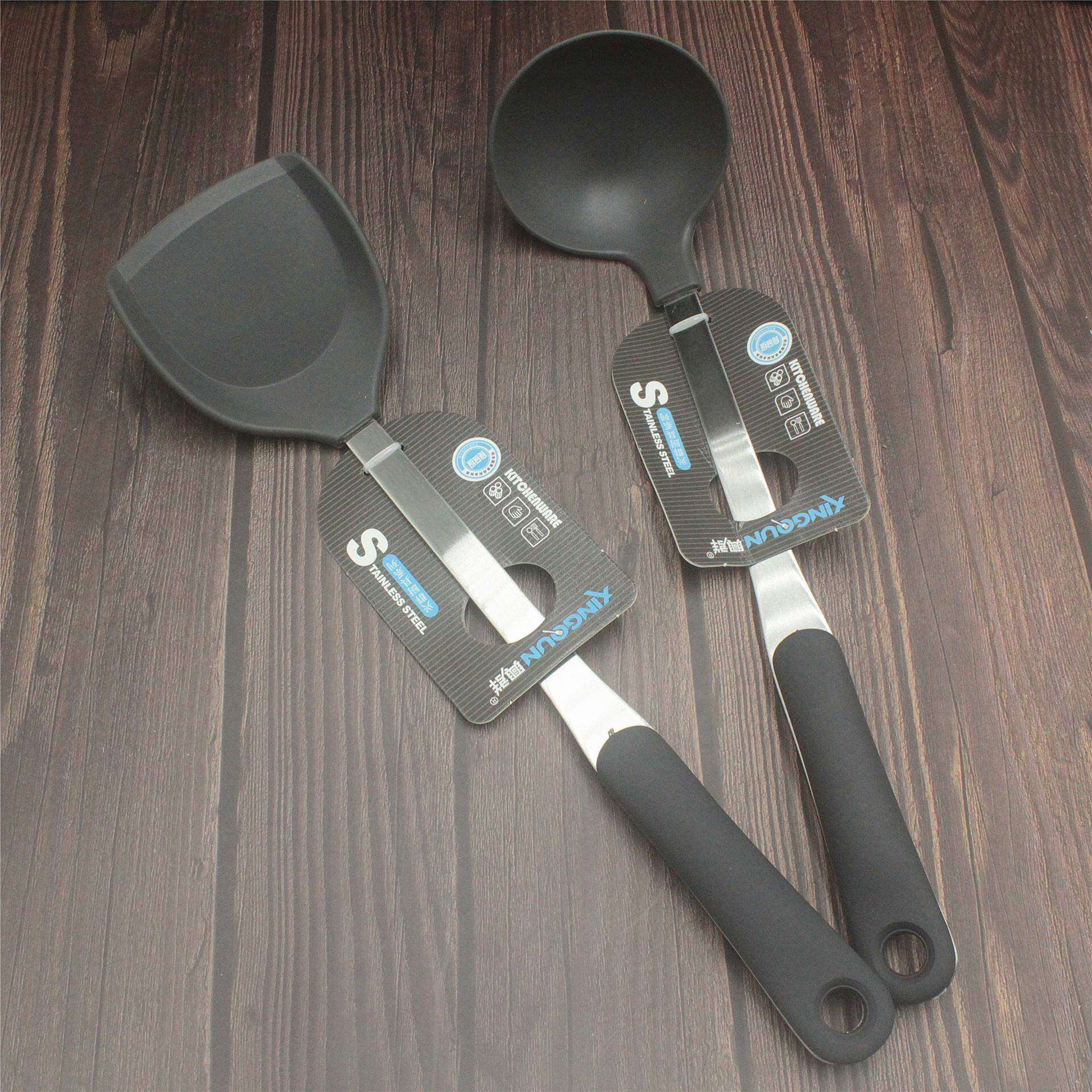 厨房硅胶锅铲炒菜铲不锈钢锅铲厨具铲不粘锅锅铲子加长硅胶烹饪铲