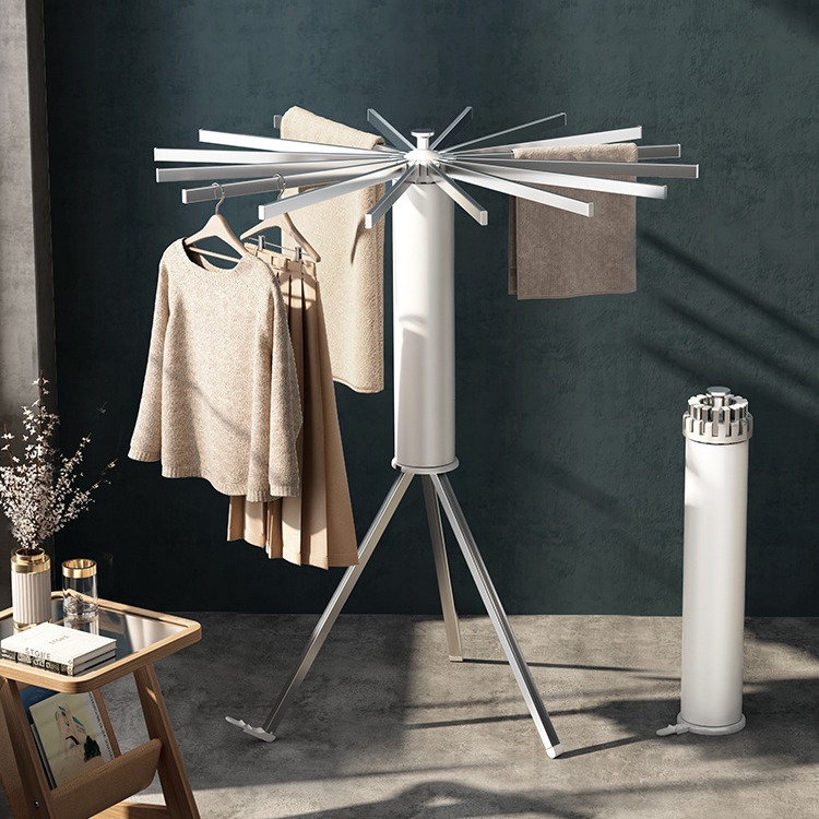 家用章鱼晾衣架落地杆折叠凉阳台晒被子神器室内隐形八爪鱼架