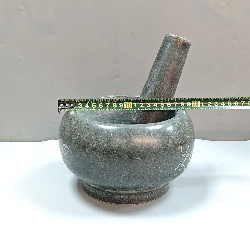 正宗青石石盅 油麻石捣蒜臼蒜泥器家用花岗岩蒜臼捣蒜器蒜泥器