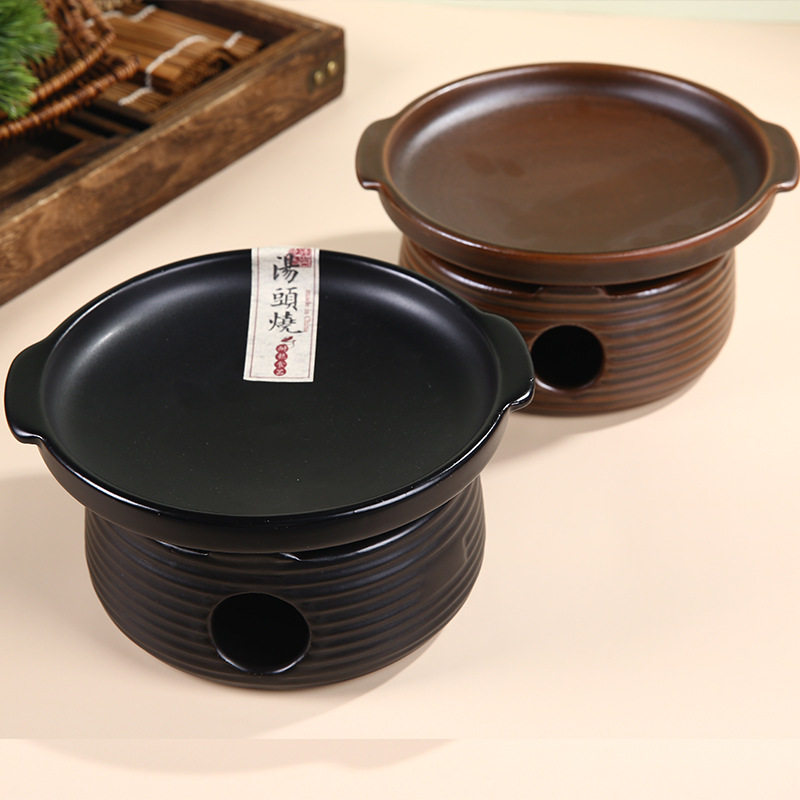 酒店商用固体酒精砂锅家用大号砂锅电磁炉适用两用酒精炉陶瓷砂锅