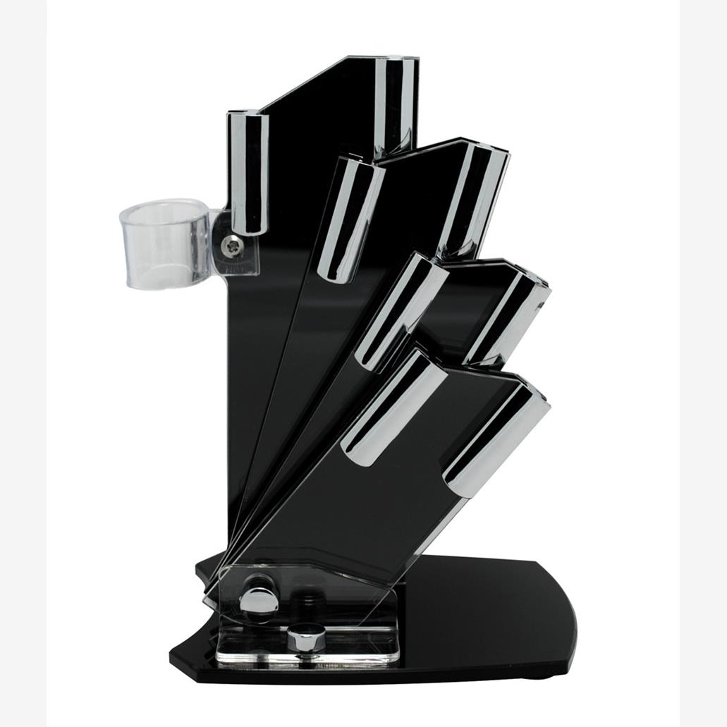 亚克力5件套陶瓷刀架 半扇形亚克力刀座 菜刀水果刀陈列架