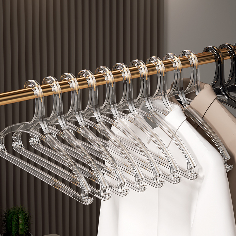 PET透明无痕宿舍塑料衣挂衣架晾衣服撑子家用挂衣防滑加粗晒衣撑