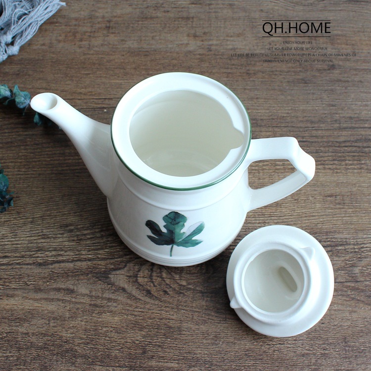 北欧植物陶瓷油壶油罐带盖油瓶厨房用品调味瓶酱油壶醋壶调料瓶套