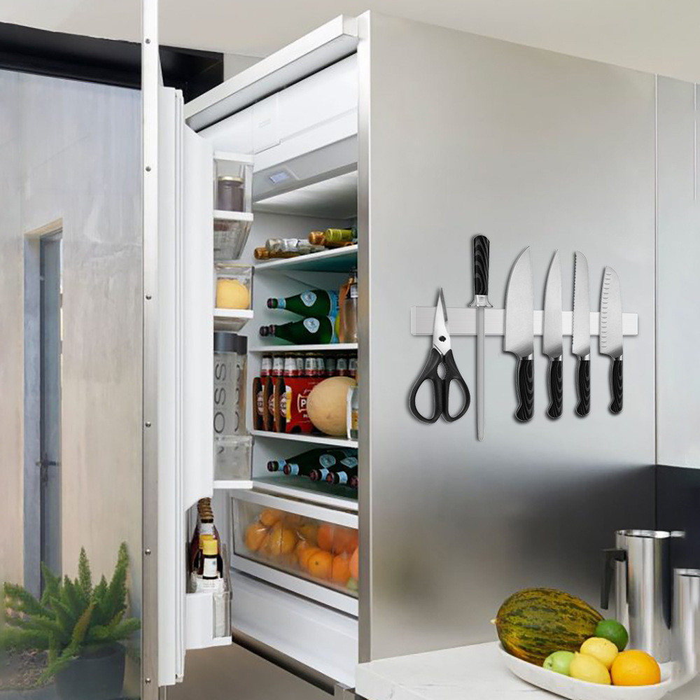 304不锈钢双面磁吸收纳架厨房壁挂式吸冰箱刀架 不锈钢磁性刀架