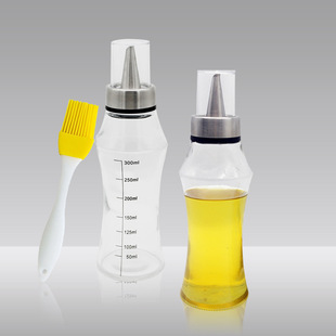不锈钢玻璃大容量倒油瓶防漏油瓶家用控油油壶厨房收纳醋瓶调料瓶