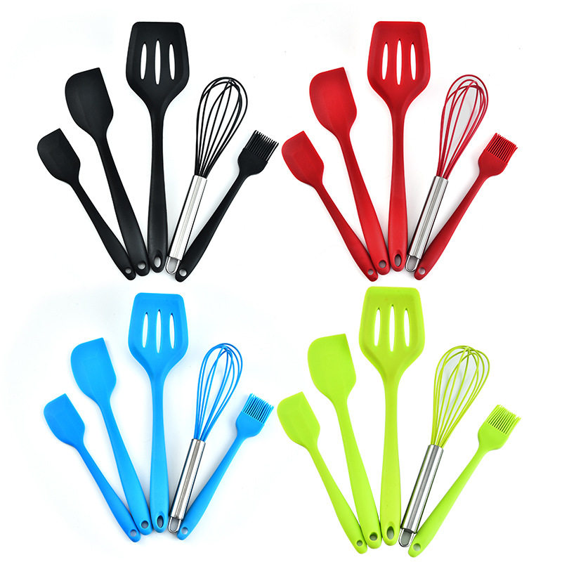 硅胶厨具 烘焙工具打蛋器刮刀 牛排煎铲漏铲 五件套烘焙烹饪