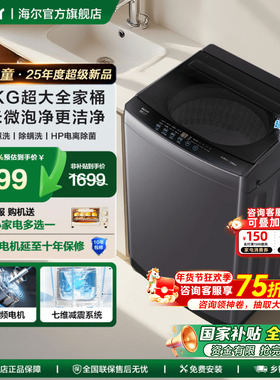 国家补贴海尔波轮洗衣机12公斤超大容量家用10KG全自动20E旗舰店